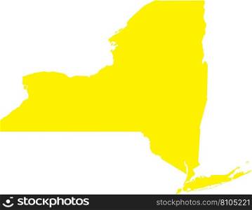 YELLOW CMYK color map of NEW YORK, USA