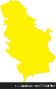 YELLOW CMYK color map of SERBIA (with KOSOVO)