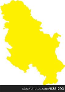 YELLOW CMYK color map of SERBIA  without KOSOVO 