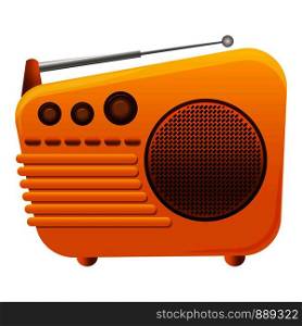 Yellow color radio icon. Cartoon of yellow color radio vector icon for web design isolated on white background. Yellow color radio icon, cartoon style