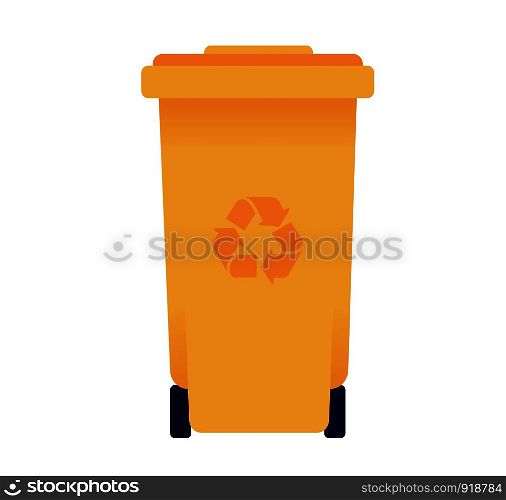 Yellow color recycle bin vector