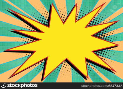 yellow comic burst explosion pop art. cartoon style retro color picture illustration. yellow comic burst explosion pop art