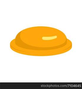 Yellow condom icon. Flat illustration of yellow condom vector icon for web design. Yellow condom icon, flat style