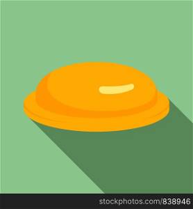 Yellow condom icon. Flat illustration of yellow condom vector icon for web design. Yellow condom icon, flat style