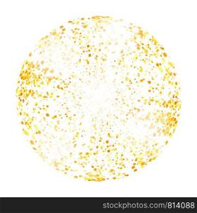 Yellow Confetti Circle Isolated on White Background.
