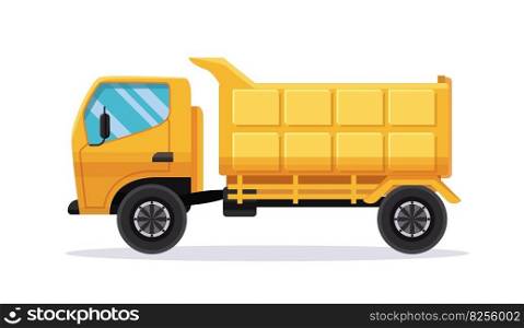yellow construction truck vector illustration