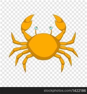 Yellow crab icon. Cartoon illustration of crab vector icon for web design. Yellow crab icon, cartoon style