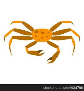 Yellow crab icon flat isolated on white background vector illustration. Yellow crab icon isolated