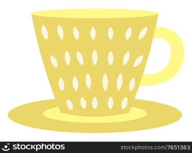 Yellow cup isolated on white background. Cozy and cute crockery piece. Colorful mugs, dishes. Sweet home concept flat vector illustration. Cute Blue and Yellow Cups Isolated on White Vector