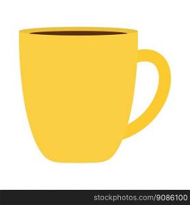 yellow cup isolated on white background, flat design