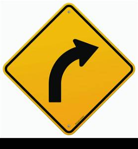 Yellow Curve Sign