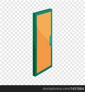 Yellow door icon. Cartoon illustration of door vector icon for web design. Yellow door icon, cartoon style