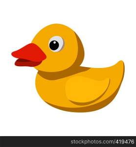 Yellow duck for bath cartoon icon on a white background. Yellow duck for bath cartoon icon
