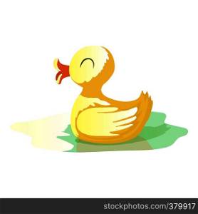 Yellow duck icon. Cartoon illustration of yellow duck vector icon for web design. Yellow duck icon, cartoon style