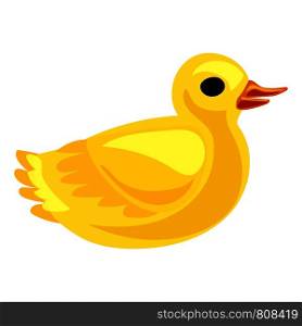 Yellow duck icon. Cartoon of yellow duck vector icon for web design isolated on white background. Yellow duck icon, cartoon style