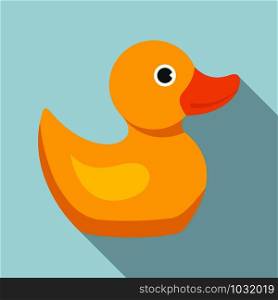 Yellow duck icon. Flat illustration of yellow duck vector icon for web design. Yellow duck icon, flat style