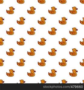Yellow duck toy pattern seamless repeat in cartoon style vector illustration. Yellow duck toy pattern