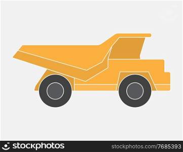 Yellow dump truck. Hand-drawn vector illustration on light background.. Yellow dump truck. Hand-drawn vector illustration on light background EPS10