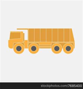 Yellow dump truck. Hand-drawn vector illustration on light background.. Yellow dump truck. Hand-drawn vector illustration on light background EPS10