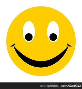 Yellow emoticon face with wide smile from ear to ear smiley kind happy face