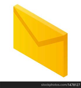 Yellow envelope icon. Isometric of yellow envelope vector icon for web design isolated on white background. Yellow envelope icon, isometric style