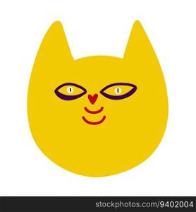 Yellow Fancy clockwork yellow cat with cool smiling face. Fancy clockwork yellow cat with cool face
