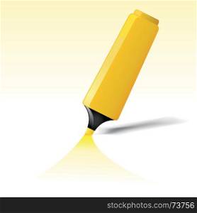 Yellow Felt Tip Pen. Illustration of a yellow felt tip pen highlighting background paper for your advertisement sign