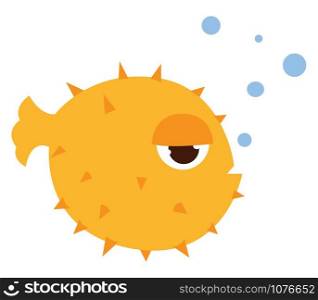 Yellow fish, illustration, vector on white background.