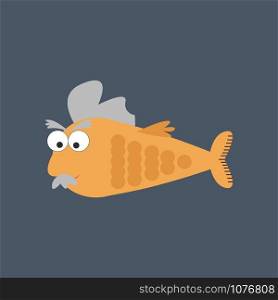 Yellow fish, illustration, vector on white background.
