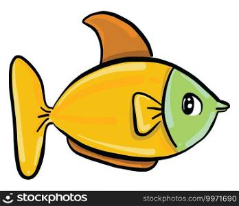 Yellow fish, illustration, vector on white background