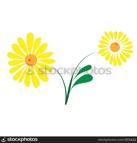 Yellow flower vector illustration isolated on a white background