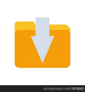 Yellow folder document paper vector icon illustration design. Business folder computer sign datum. Office archive icon element concept information directory. Portfolio binder organization storage doc