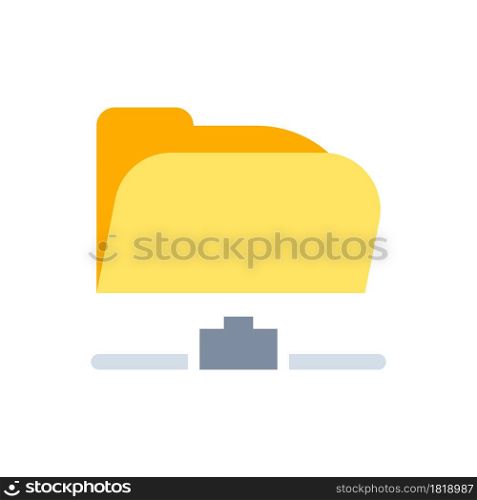 Yellow folder document paper vector icon illustration design. Business folder computer sign datum. Office archive icon element concept information directory. Portfolio binder organization storage doc