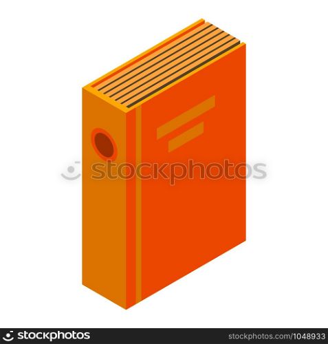 Yellow folder icon. Isometric of yellow folder vector icon for web design isolated on white background. Yellow folder icon, isometric style