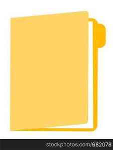 Yellow folder with documents vector cartoon illustration isolated on white background.. Folder with documents vector cartoon illustration.