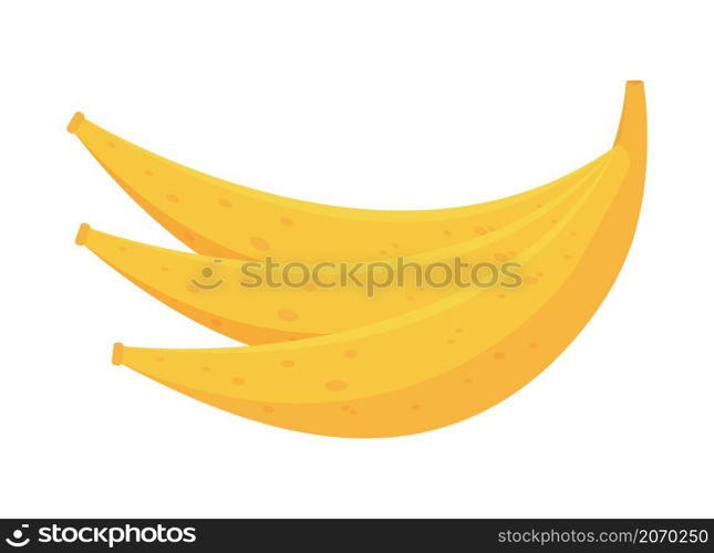 Yellow fresh bananas semi flat color vector object. Realistic item on white. Tasty fruits for healthy vegan eating isolated modern cartoon style illustration for graphic design and animation. Yellow fresh bananas semi flat color vector object