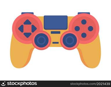 Yellow gamepad semi flat color vector object. Full realistic item on white. Console controller for gamer. Entertainment isolated modern cartoon style illustration for graphic design and animation. Yellow gamepad semi flat color vector object. Full realistic item on white