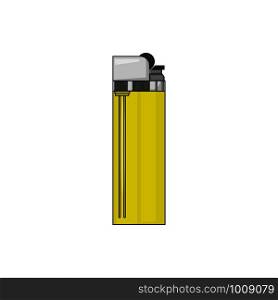 yellow gas lighter in flat style, vector illustration. yellow gas lighter in flat style, vector