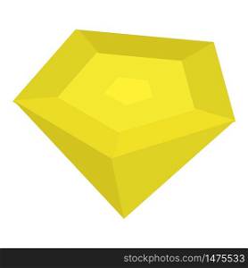 Yellow gem icon. Isometric of yellow gem vector icon for web design isolated on white background. Yellow gem icon, isometric style