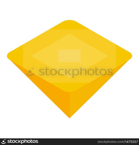 Yellow gemstone icon. Isometric of yellow gemstone vector icon for web design isolated on white background. Yellow gemstone icon, isometric style