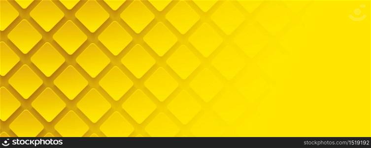 Yellow geometric square background in paper art style. Use for banner, website cover, print ads.
