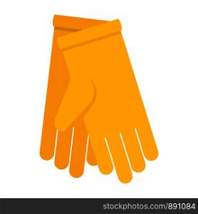 Yellow gloves icon. Flat illustration of yellow gloves vector icon for web design. Yellow gloves icon, flat style