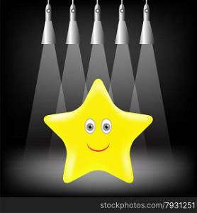 Yellow Gold Star Isolated on Light Background. . Yellow Star