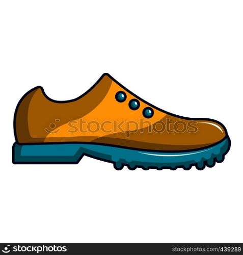 Yellow golf shoes icon. Cartoon illustration of yellow golf shoes vector icon for web. Yellow golf shoes icon, cartoon style