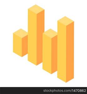 Yellow graph bar icon. Isometric of yellow graph bar vector icon for web design isolated on white background. Yellow graph bar icon, isometric style