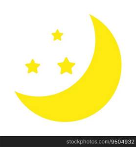 Yellow half moon with star. Vector illustration. EPS 10. Stock image.. Yellow half moon with star. Vector illustration. EPS 10.