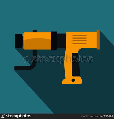 Yellow hand drill icon. Flat illustration of vector icon for web. Yellow hand drill icon, flat style