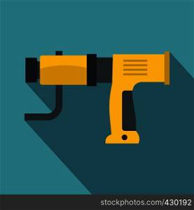 Yellow hand drill icon. Flat illustration of vector icon for web. Yellow hand drill icon, flat style