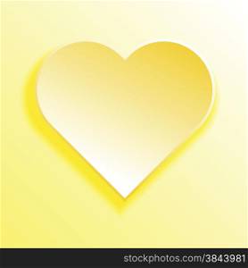 Yellow heart symbol festive card vector illustration.