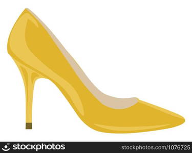 Yellow heel, illustration, vector on white background.